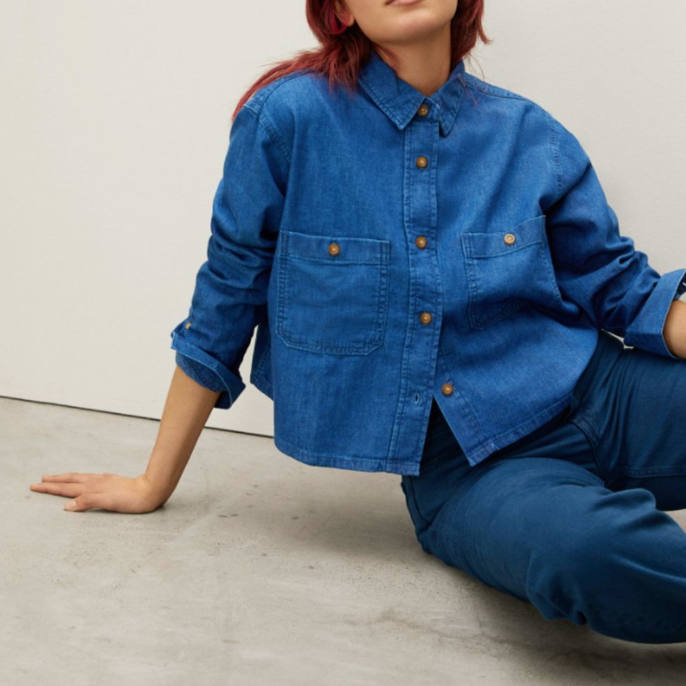 *LAST CALL* Everlane The Denim Cropped Shirt, Small